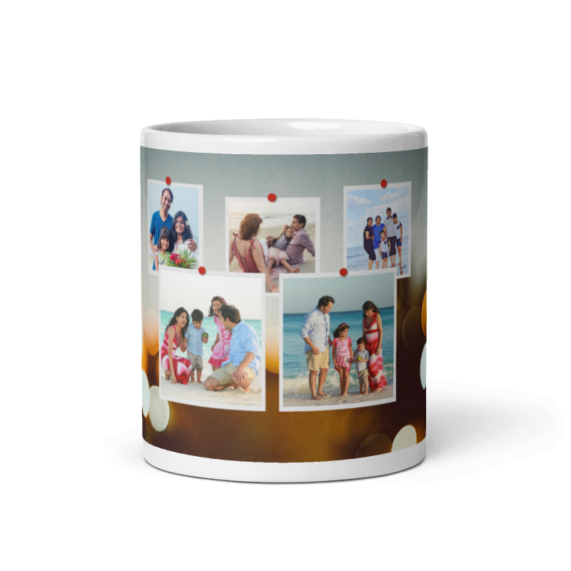 Customized Coffee Mug - Add Your Own Photo -5 Photo Frame Pattern