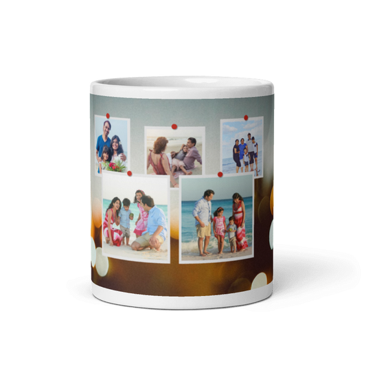 Customized Coffee Mug - Add Your Own Photo -5 Photo Frame Pattern