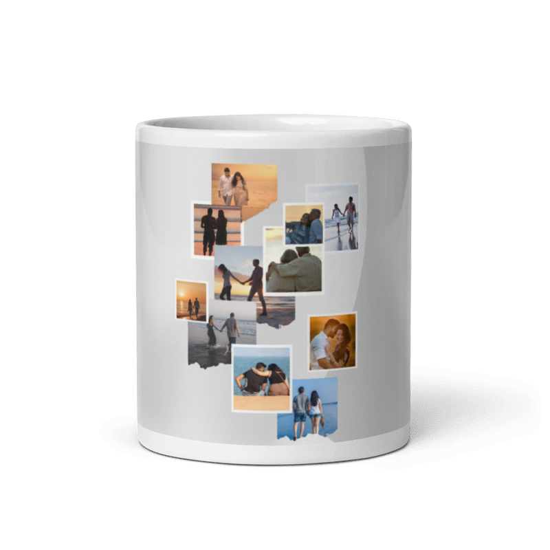 Customized Coffee Mug - Add Your Own Photo -10 Photo Frame Pattern
