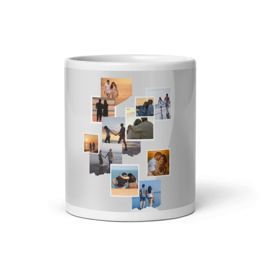 Customized Coffee Mug - Add Your Own Photo -10 Photo Frame Pattern