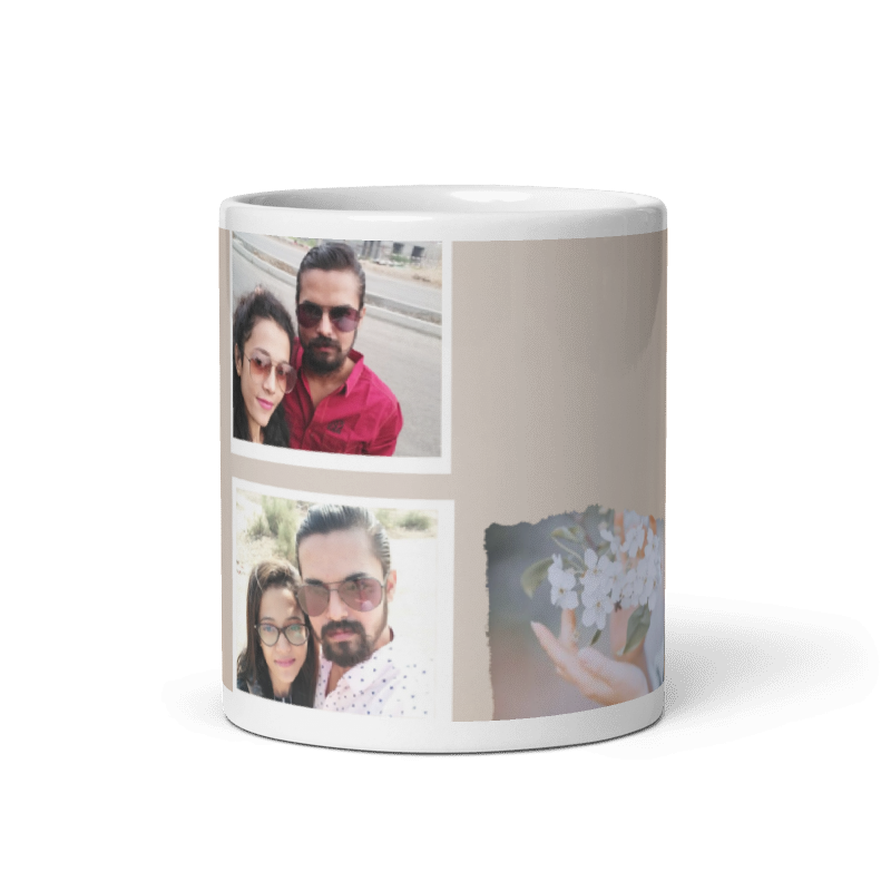 Customized Coffee Mug - Add Your Own Photo -3 Photo Frame Pattern
