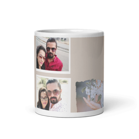 Customized Coffee Mug - Add Your Own Photo -3 Photo Frame Pattern