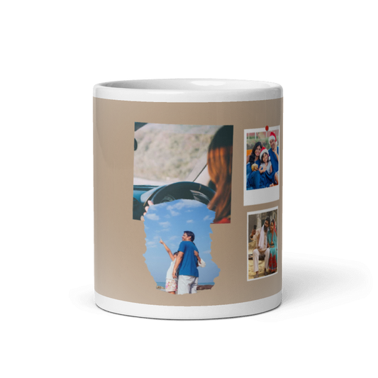 Customized Coffee Mug - Add Your Own Photo -4 Photo Frame Pattern