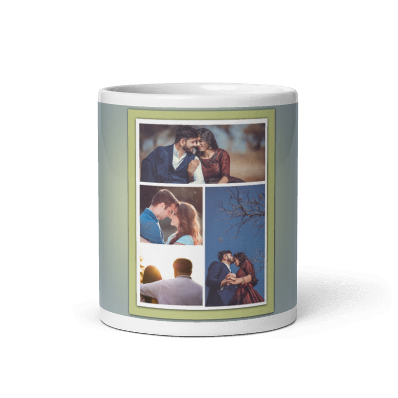 Customized Coffee Mug - Add Your Own Photo -4 Photo Frame Pattern