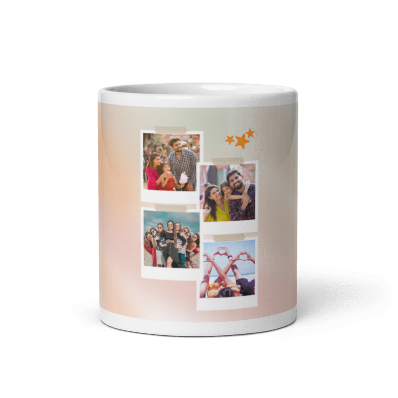Customized Coffee Mug - Add Your Own Photo -4 Photo Frame Pattern