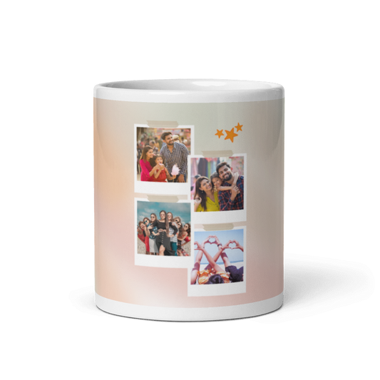 Customized Coffee Mug - Add Your Own Photo -4 Photo Frame Pattern