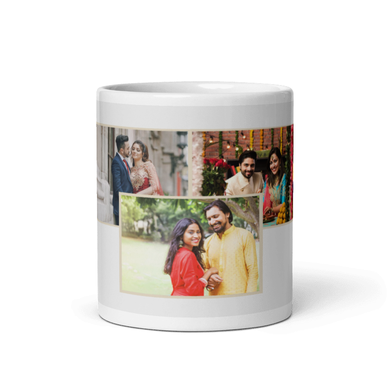 Customized Coffee Mug - Add Your Own Photo -3 Photo Frame Pattern