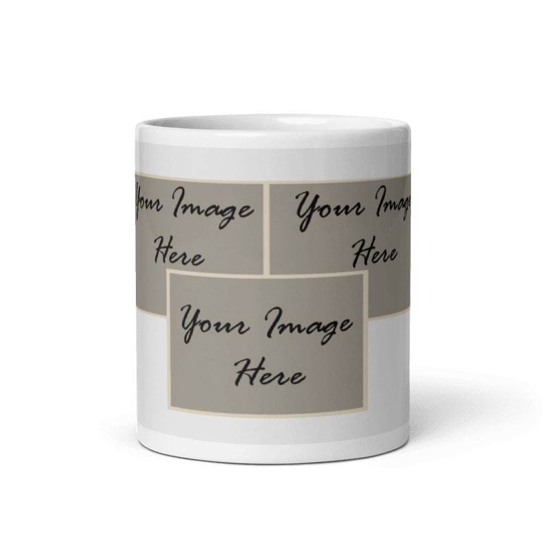 Customized Coffee Mug - Add Your Own Photo -3 Photo Frame Pattern