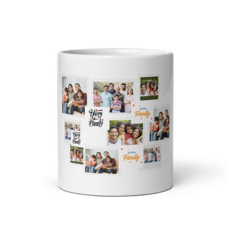Customized Coffee Mug - Add Your Own Photo -9 Photo Frame Pattern