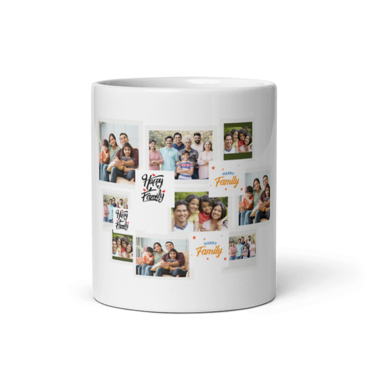 Customized Coffee Mug - Add Your Own Photo -9 Photo Frame Pattern