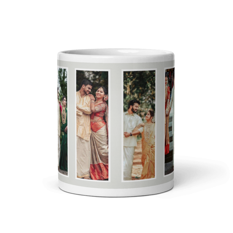 Customized Coffee Mug - Add Your Own Photo -4 Photo Frame Pattern