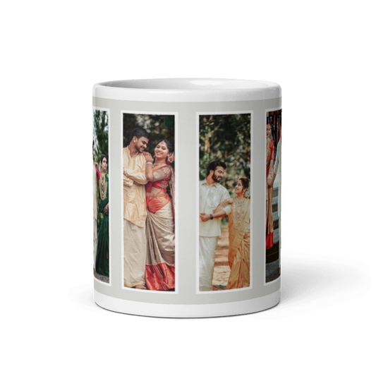 Customized Coffee Mug - Add Your Own Photo -4 Photo Frame Pattern