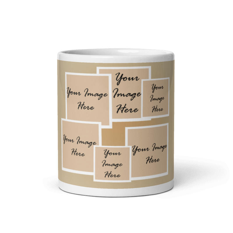 Customized Coffee Mug - Add Your Own Photo -6 Photo Frame Pattern