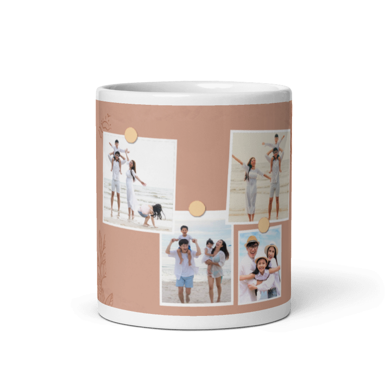 Customized Coffee Mug - Add Your Own Photo -4 Photo Frame Pattern