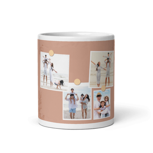 Customized Coffee Mug - Add Your Own Photo -4 Photo Frame Pattern