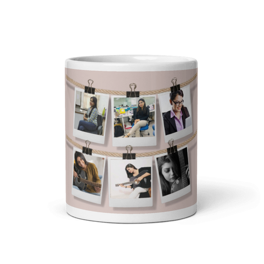 Customized Coffee Mug - Add Your Own Photo -6 Photo Frame Pattern