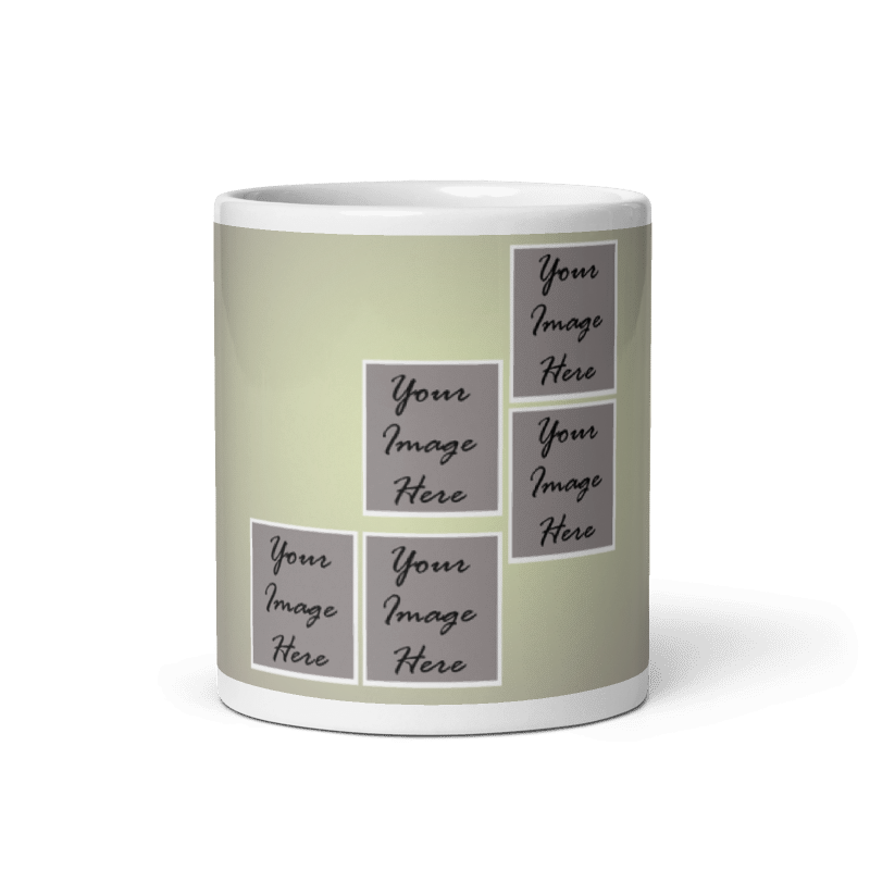 Customized Coffee Mug - Add Your Own Photo -5 Photo Frame Pattern