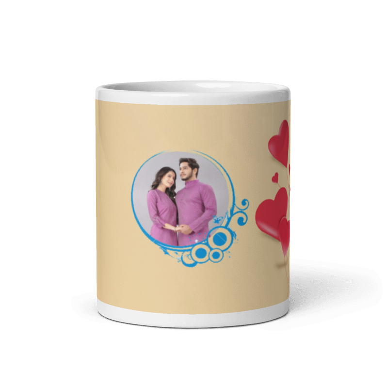 Customized Coffee Mug - Add Your Own Photo -Light Yellow Background