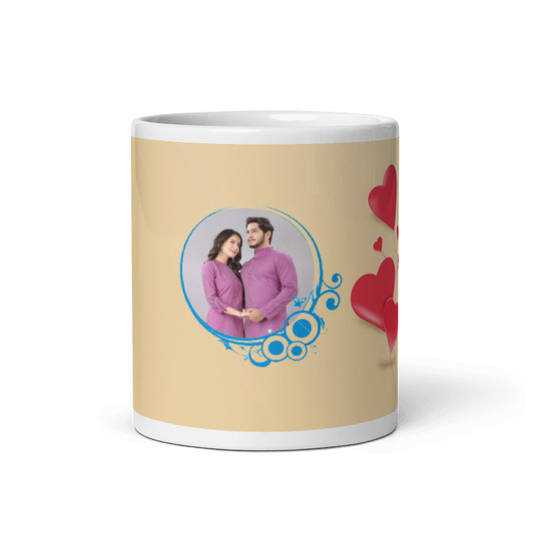 Customized Coffee Mug - Add Your Own Photo -Light Yellow Background