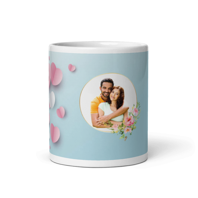 Customized Coffee Mug - Add Your Own Photo -Sky Blue Background