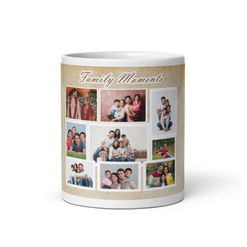 Customized Coffee Mug - Add Your Own Photo -9 Photo Frame Pattern
