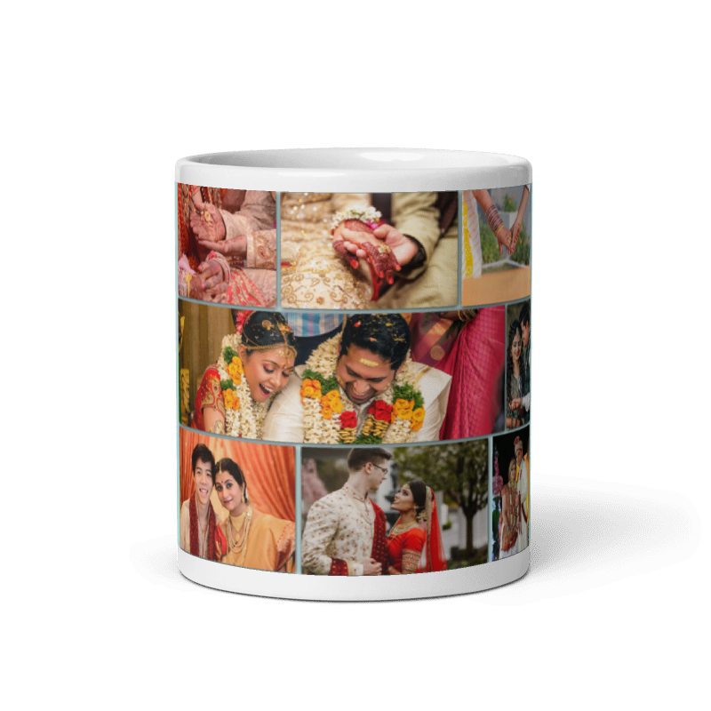 Customized Coffee Mug - Add Your Own Photo -8 Photo Frame Pattern