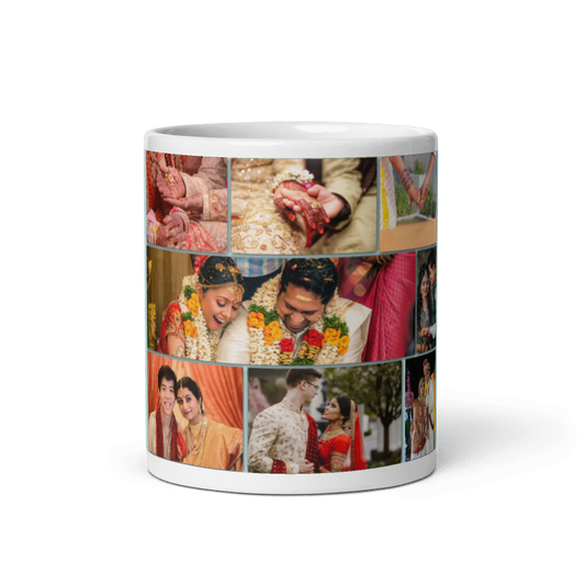 Customized Coffee Mug - Add Your Own Photo -8 Photo Frame Pattern