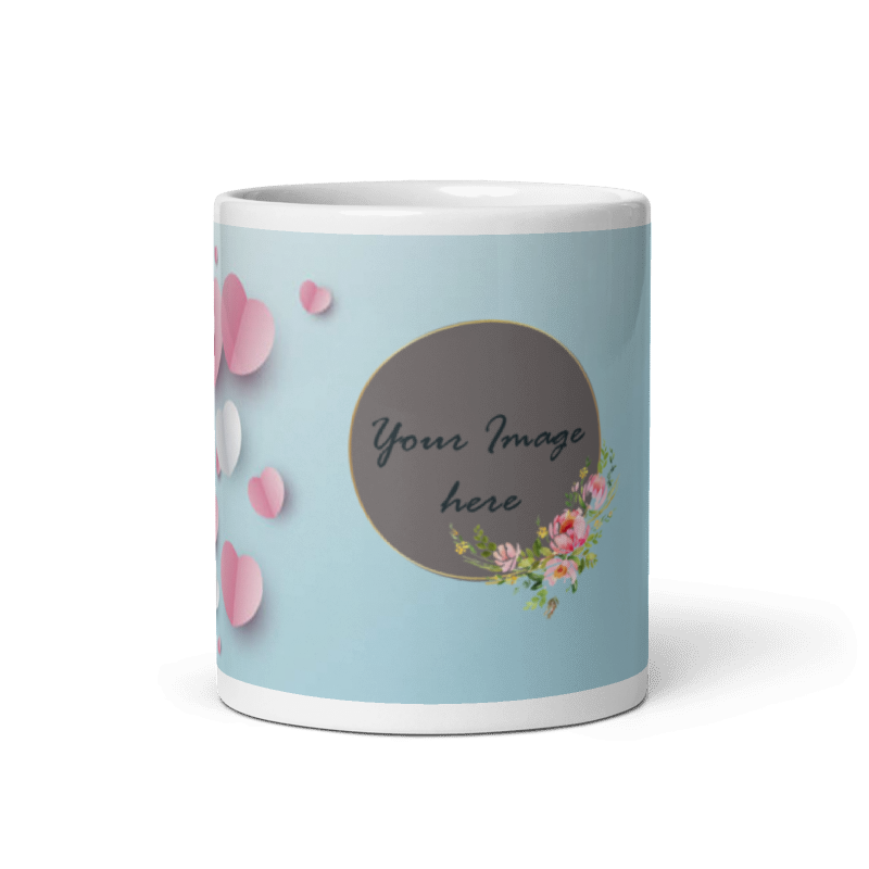 Customized Coffee Mug - Add Your Own Photo -Sky Blue Background