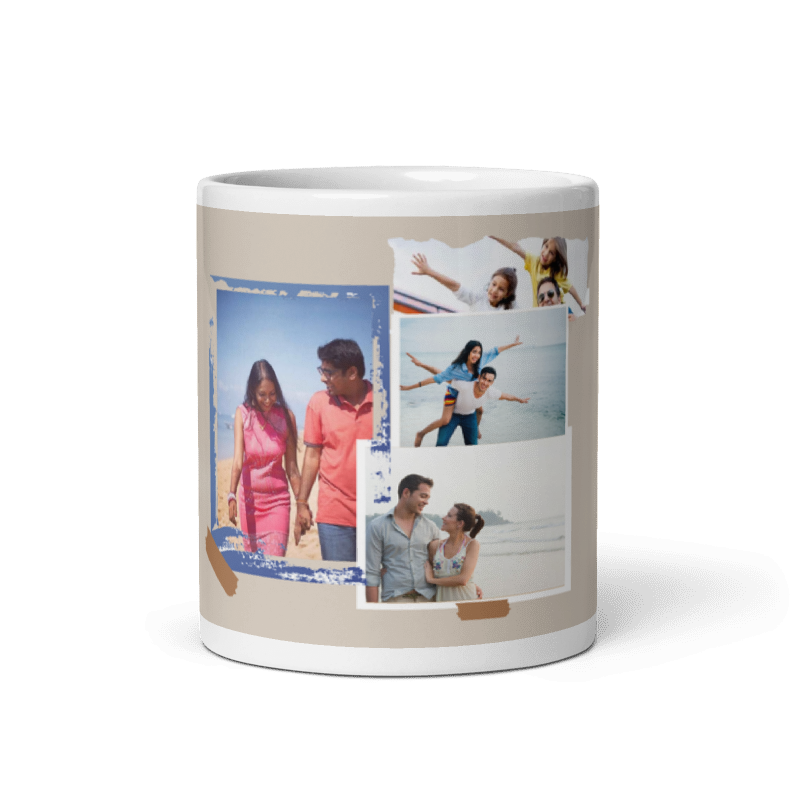 Customized Coffee Mug - Add Your Own Photo -4 Photo Frame Pattern
