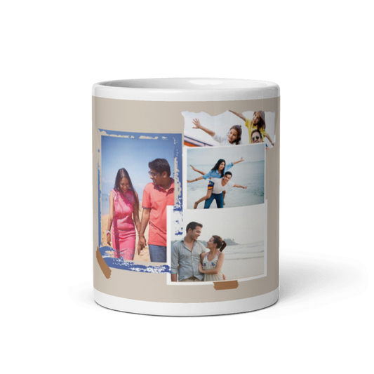 Customized Coffee Mug - Add Your Own Photo -4 Photo Frame Pattern