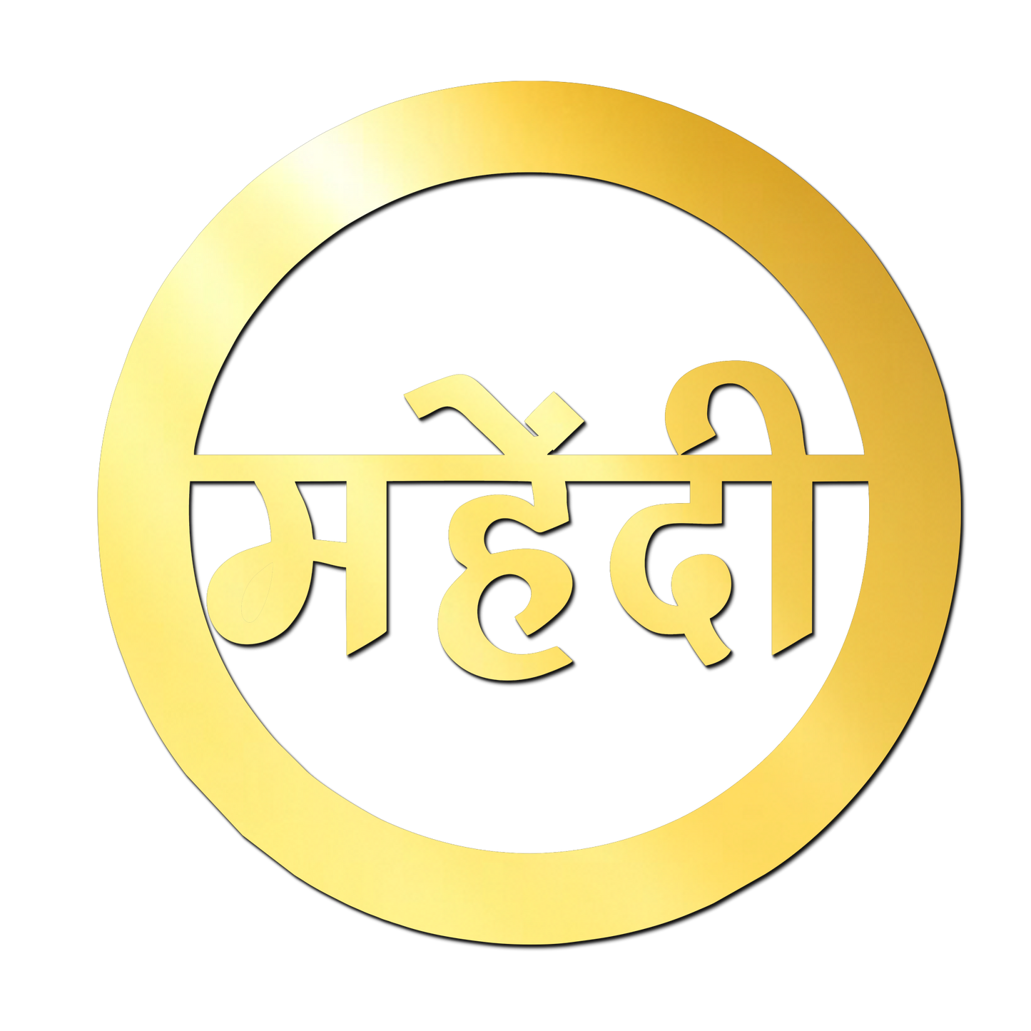 Mehendi Text Golden Acrylic Cutout for Resin Art / Art and Craft