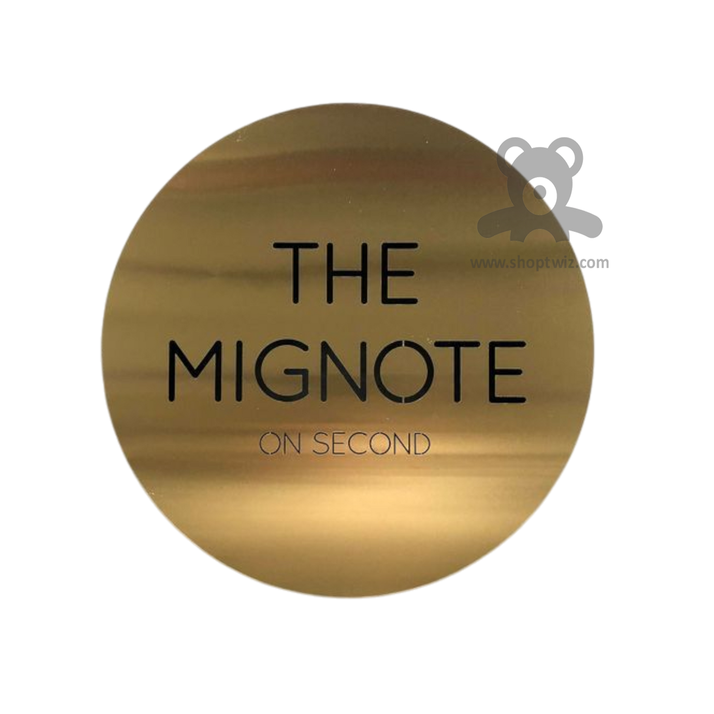 ShopTwiz Circle Golden Black Letter Name Plate for House and Office