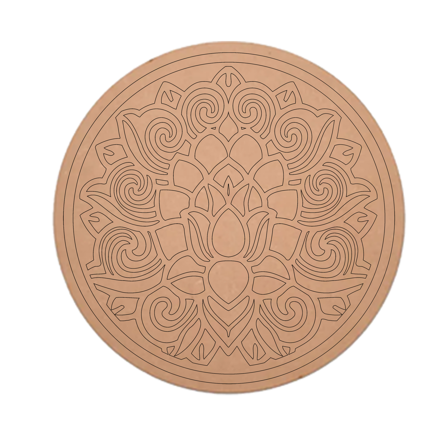 MDF Pre Marked Awesome Craft Round Cutout Design Art