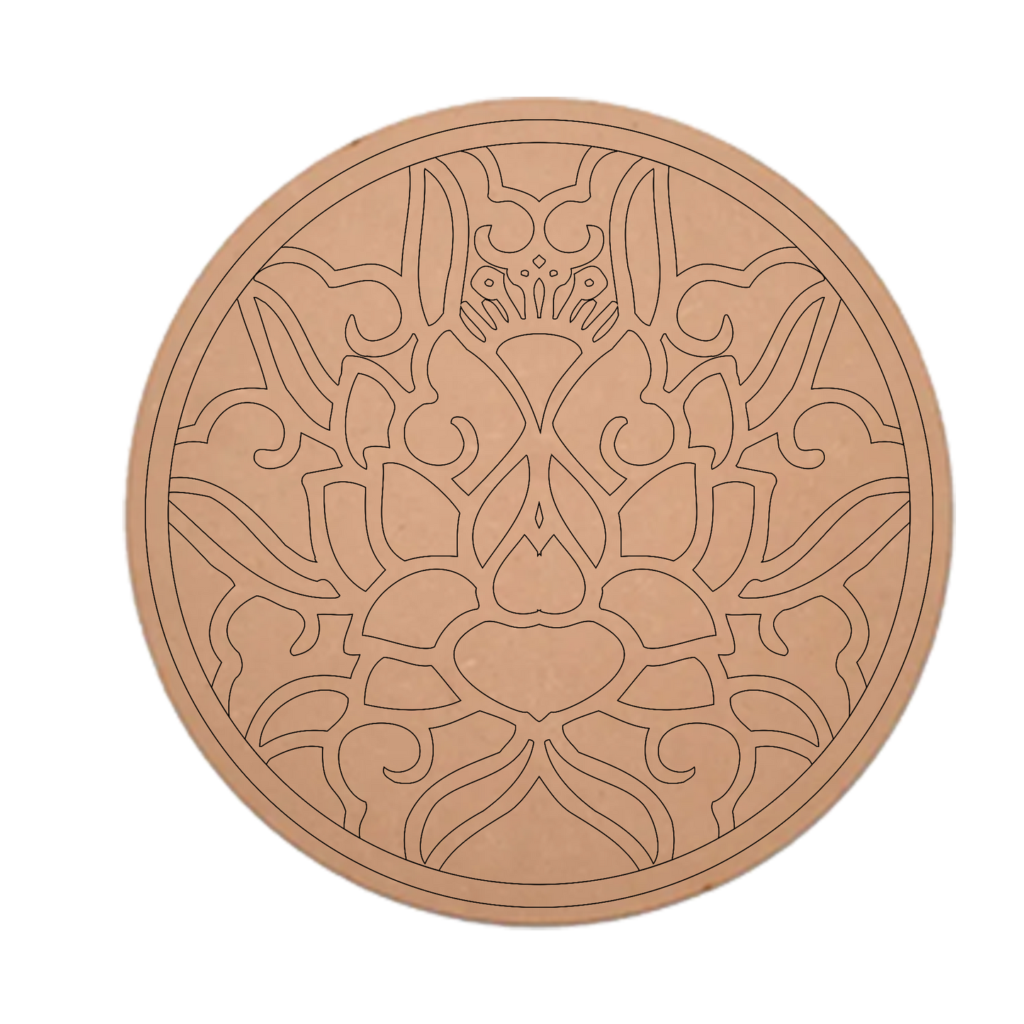 MDF Pre Marked Craft Round Cutout Design Art