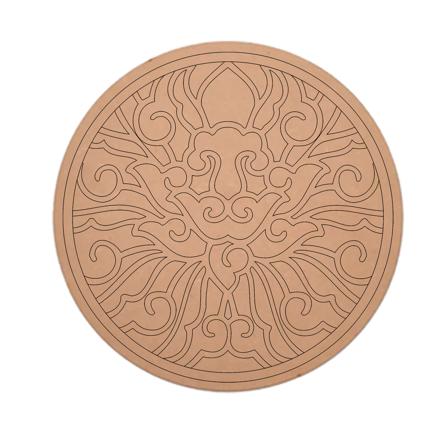 MDF Pre Marked Round Cutout Design Craft Art
