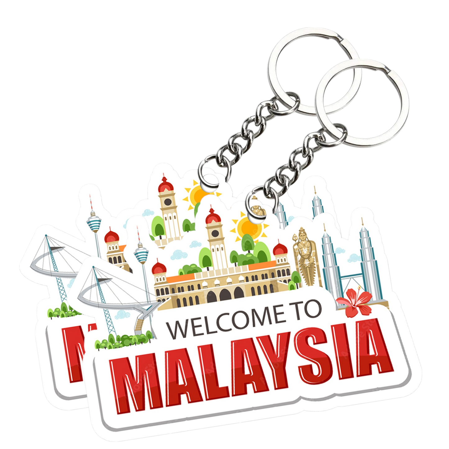 Malaysia City Key chain ( Set of 2 )