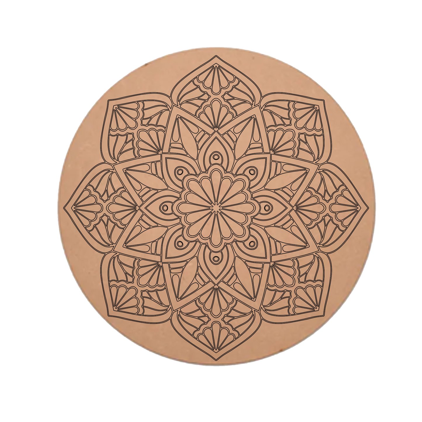 MDF Pre Marked Art Round Cutout Design