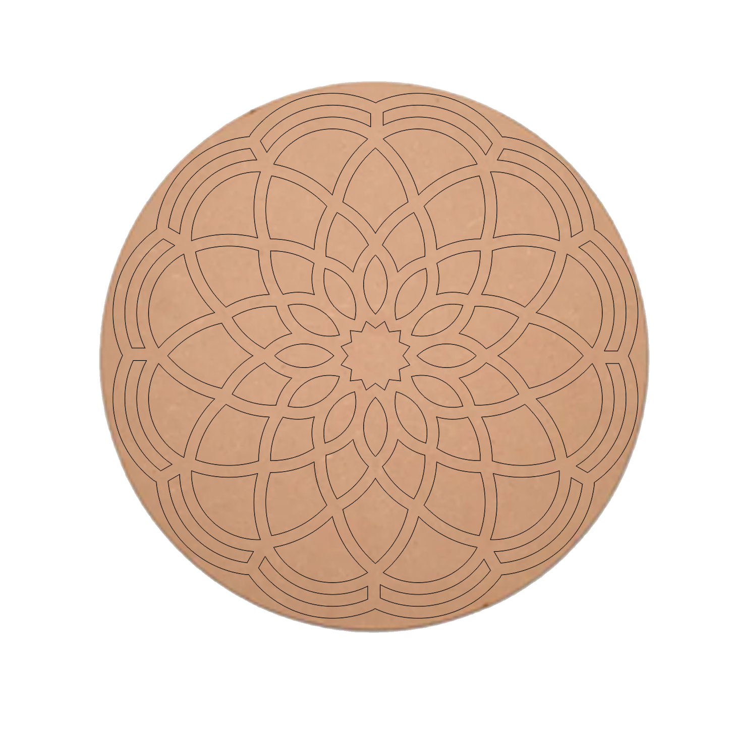 MDF Pre Marked Beautiful Art Round Cutout