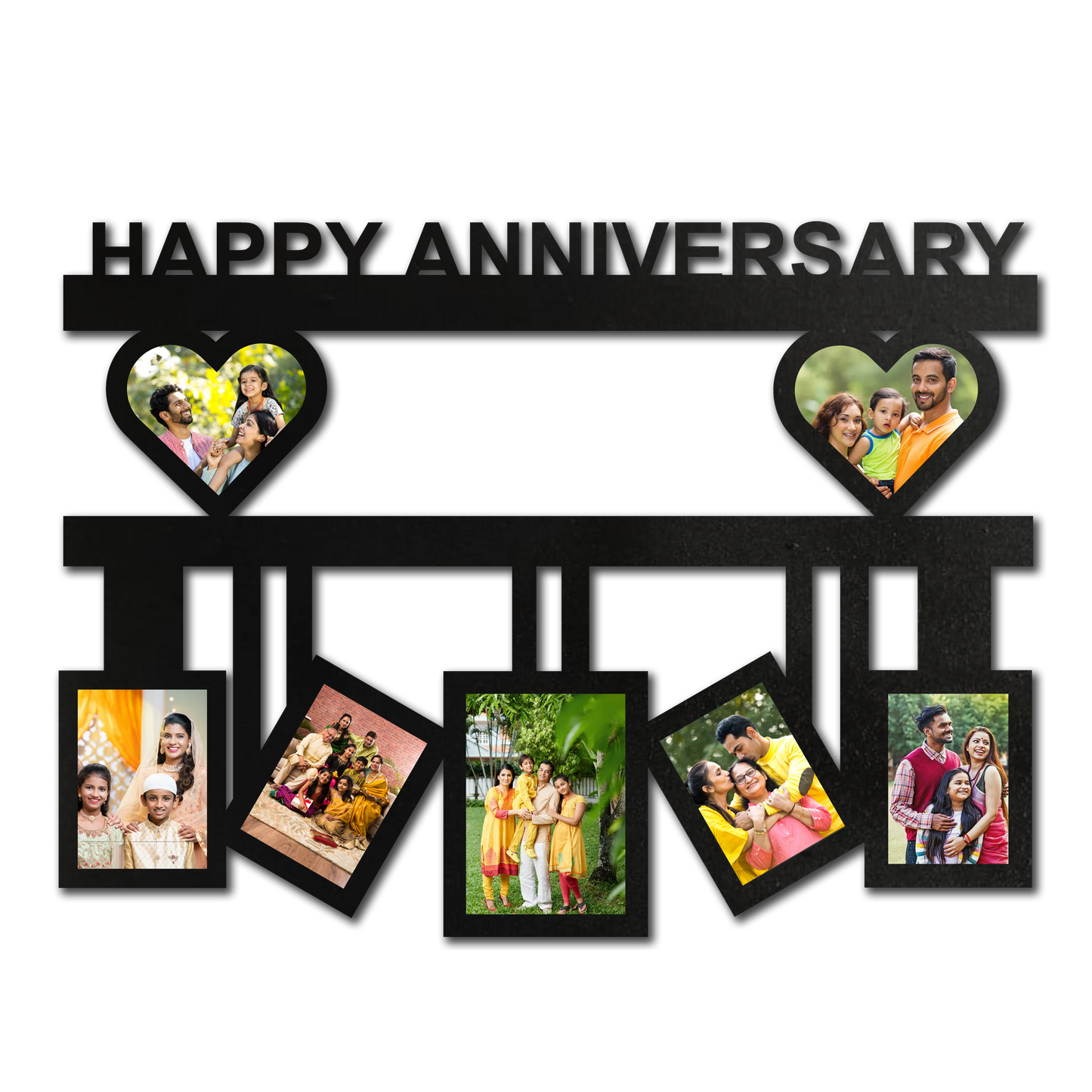 ShopTwiz Happy Anniversary Collage Photo Frame with 7 photos ( Customizable )