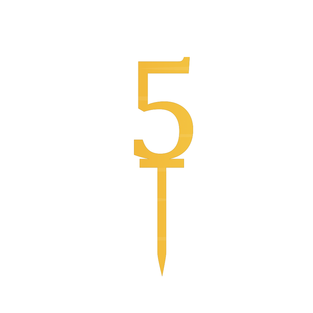 5 Number Cake Topper