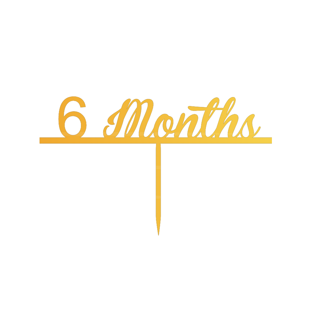 6 Month cake topper