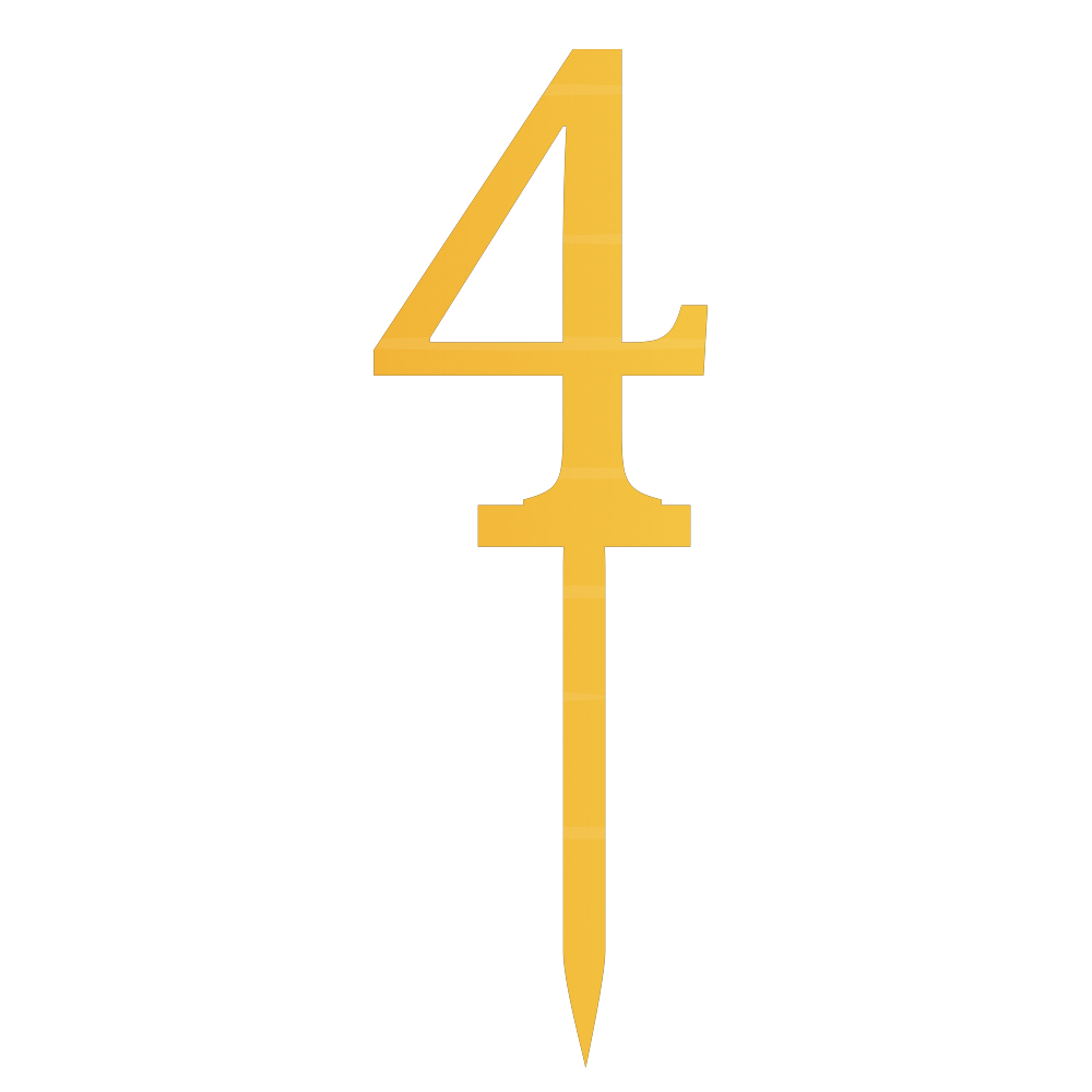 4 Number Cake Topper