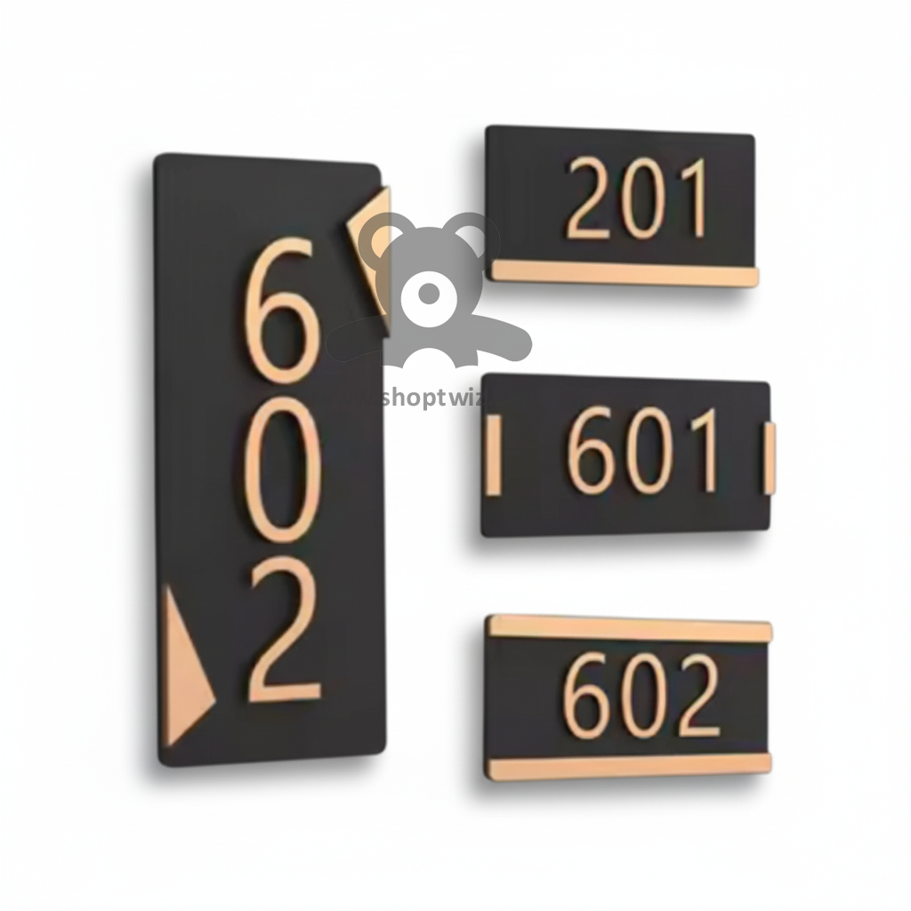 ShopTwiz Rectangle Black Wood Design Wood Letter Name Plate for House and Office