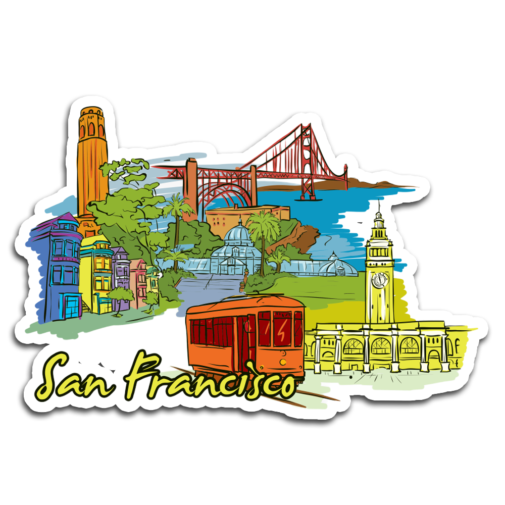 ShopTwiz San Francisco Beautiful City Fridge Magnet and Door Magnets