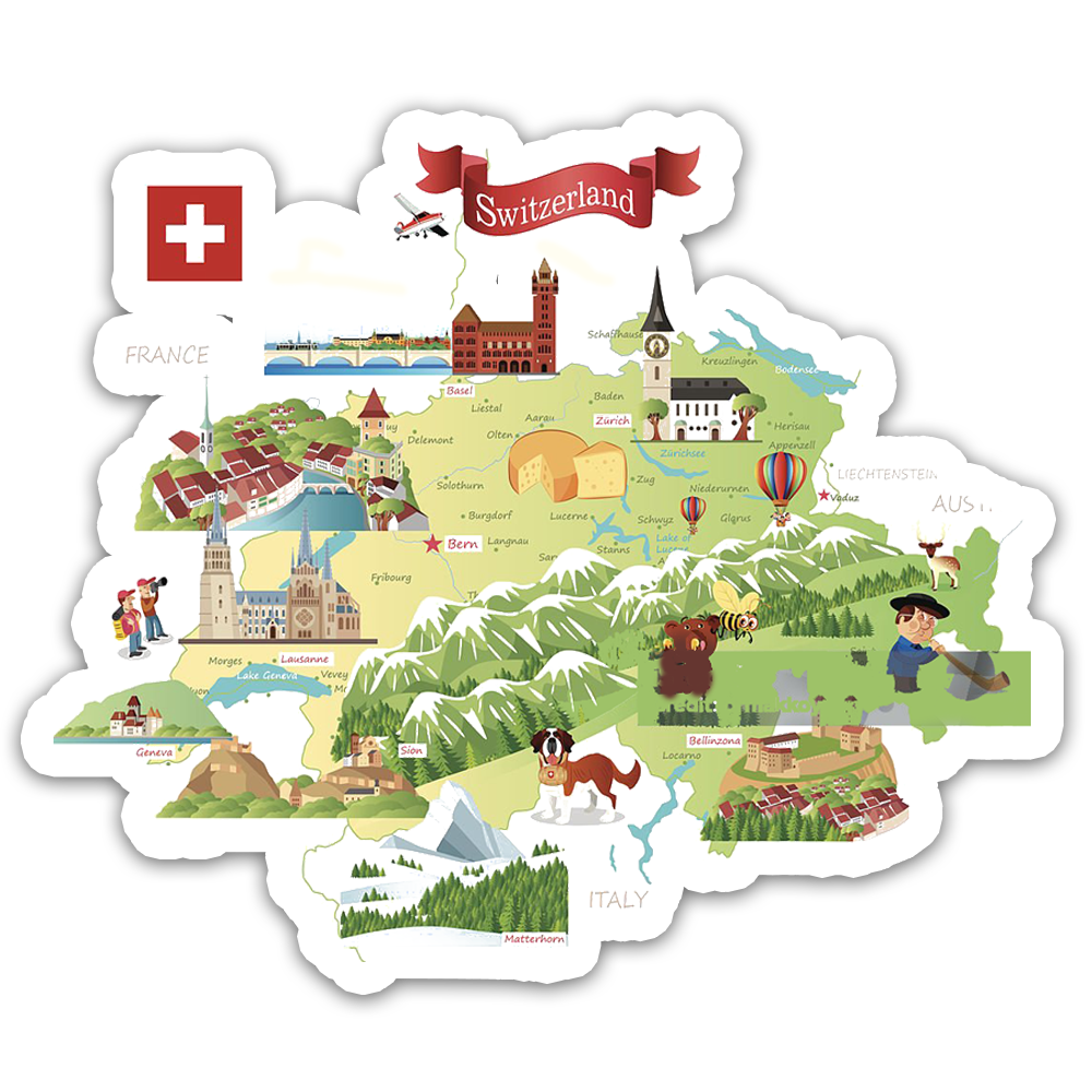 ShopTwiz Switzerland Beauty City Fridge Magnet and Door Magnets