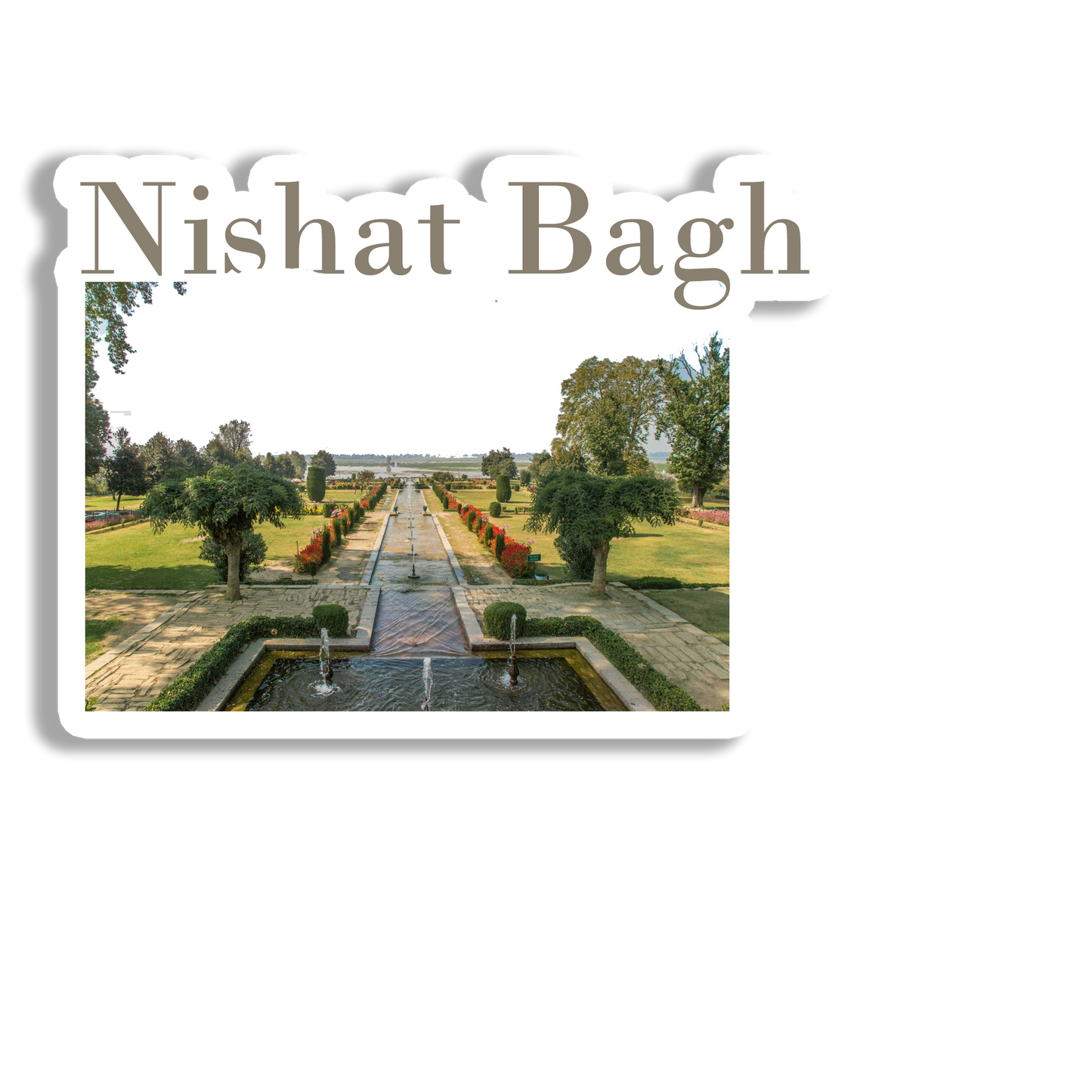 Nishat Bagh Scenery Souvenir Fridge Magnet