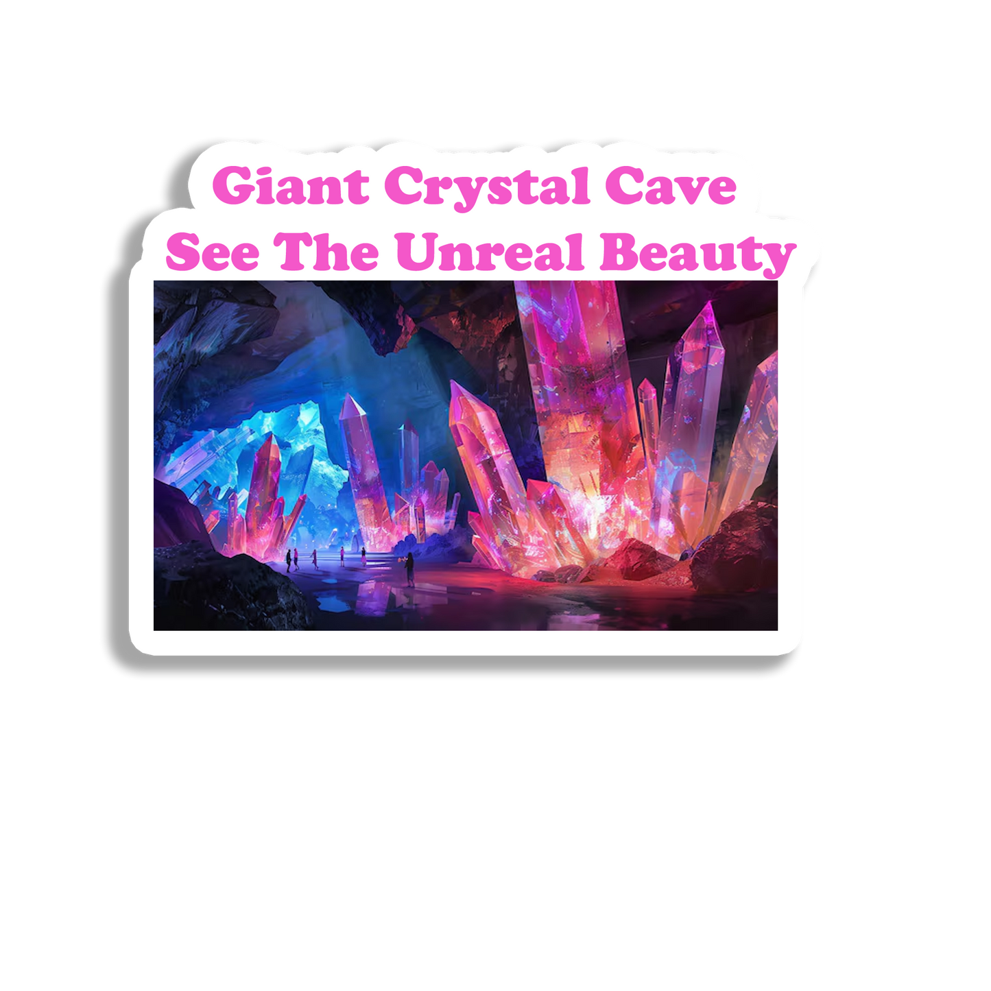 Giant Crystal Cave Beautiful Souvenir Fridge Magnet