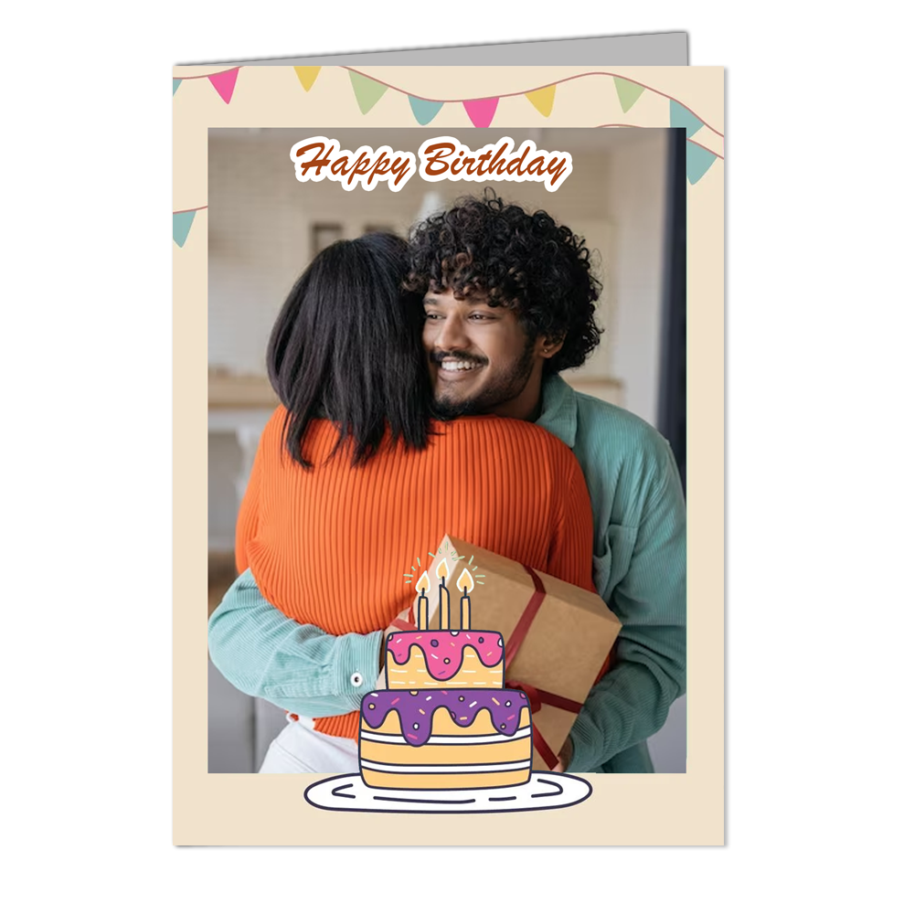 Happy Bithday My Brother - Customized Greeting Card - Add Your Own Photo