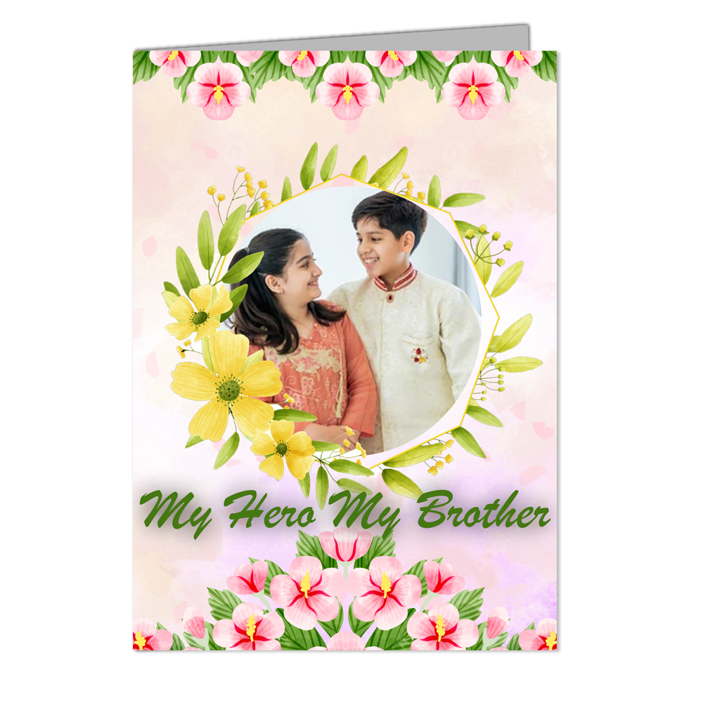 My Hero My Brother - Customized Greeting Card - Add Your Own Photo