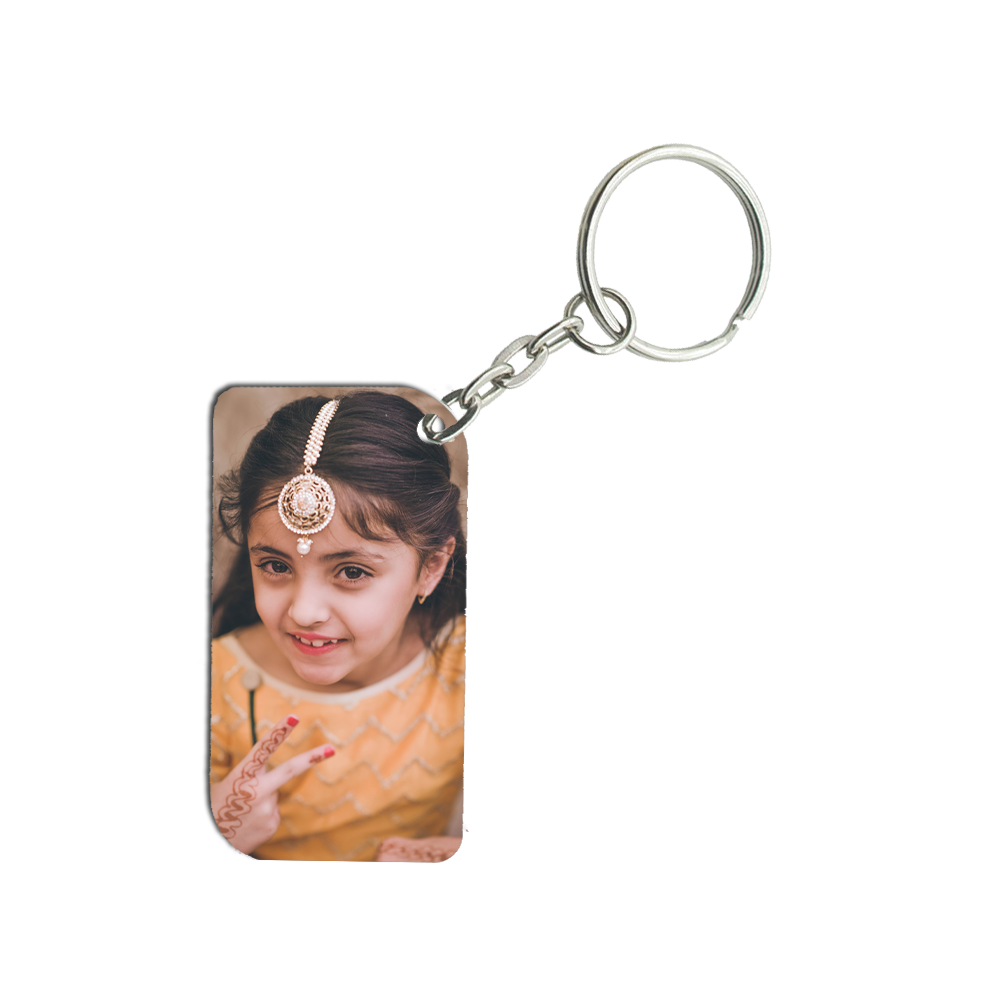 Personalized Ractanguler Keychain: Add Your Own Photo
